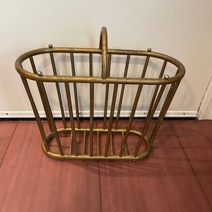 Vintage mid century modern brass magazine holder/rack